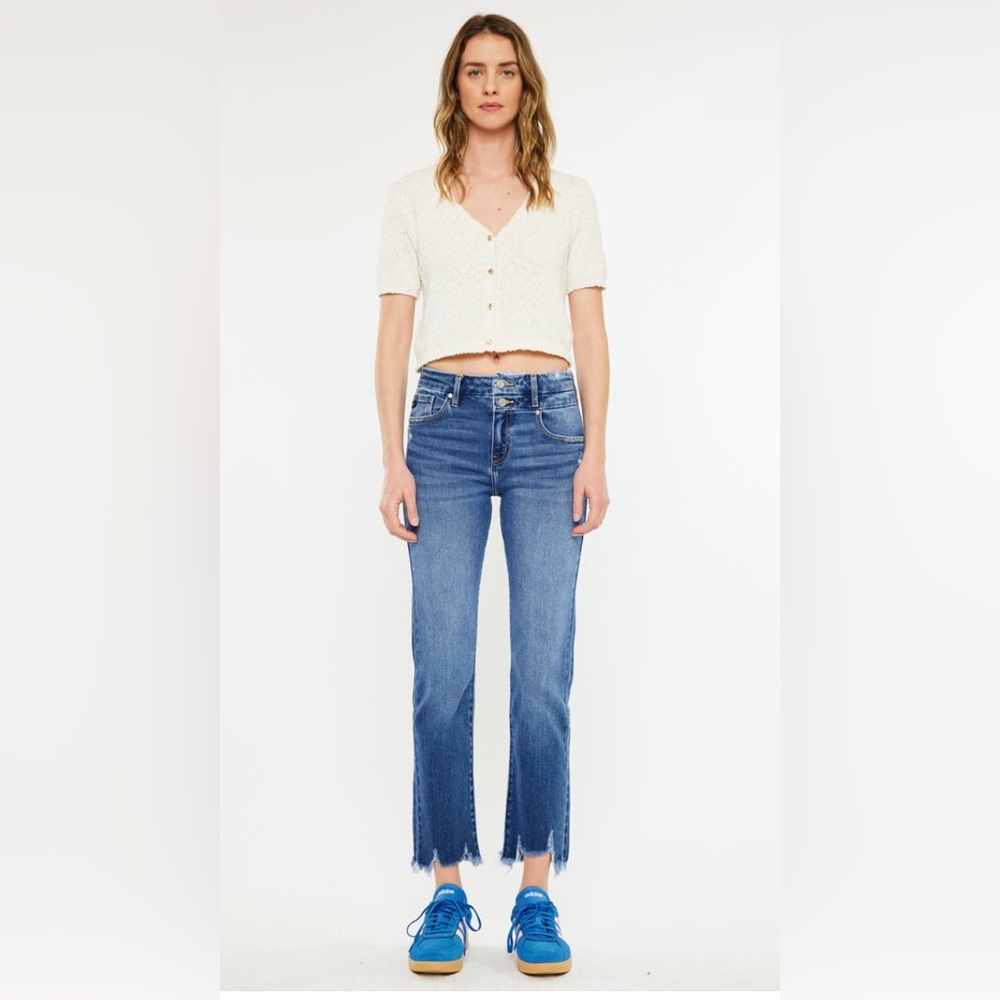 KanCan Mid-Wash Walnut Slim Straight Leg Jeans